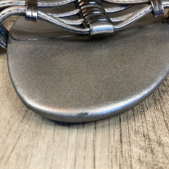Audrey Brooks Sophia Gladiator Silver Zip Back Womens Size 9 Sandals - Picture 12 of 12